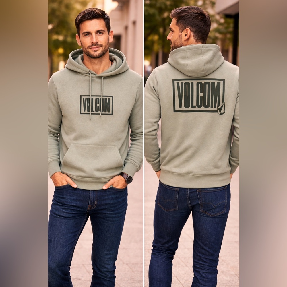 NWT Volcom Men's Green Pullover Hoodie Size L